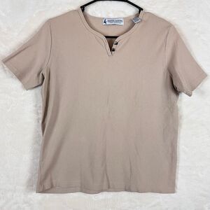 Marsh Landing Cotton Ribbed Tee Women's Small Basic Beige Natural‎ Minimalist